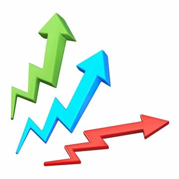 Three arrows 3D Stock Illustration