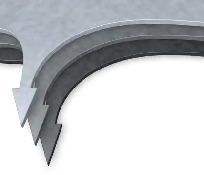 Three arrows - 3d illustration Stock Illustration