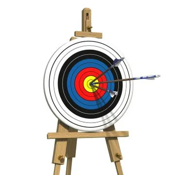 Three arrows on an archery target Stock Illustration