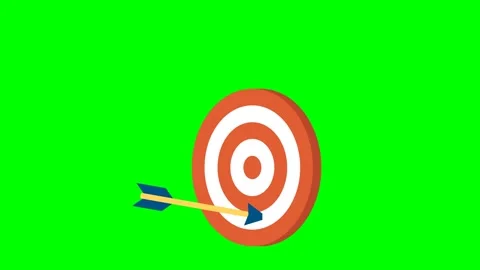Three arrows from bow hit target. Dartboard. Center of the target appears above Stock Footage 305931945