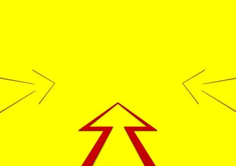 Three arrows in the center with red stroke scrapbooking Stock Illustration