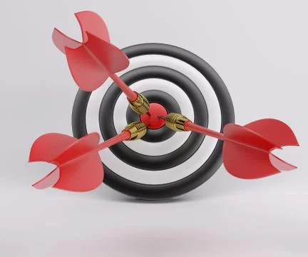 Three arrows darts in center. Stock-Illustration