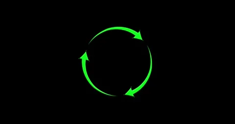 Three arrows forming a circular rotation symbol on a transparent background. Ref Vídeos de archivo 332420013