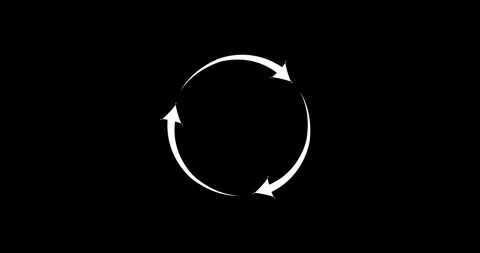 Three arrows forming a circular rotation symbol on a transparent background. Ref Vídeos de archivo 332420019