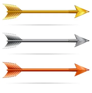 Three Arrows - Gold Silver and Bronze Stock Illustration