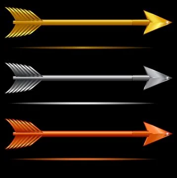 Three Arrows - Gold Silver and Bronze Stock Illustration