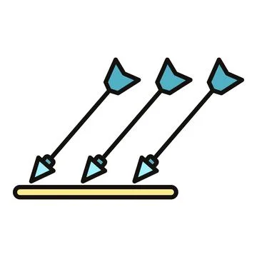Three arrows hitting target demonstrating accuracy and success Stock Illustration