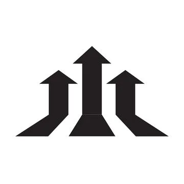 Three arrows up icon vector for graphic design, logo, website, social media, Stock Illustration