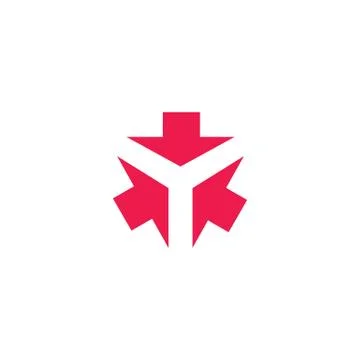 Three arrows logo form letter Y creative tech emblem, 3 cursor direction conv Stock Illustration