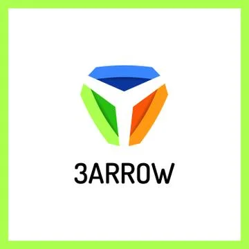 Three Arrows Logo. Shadow color Stock Illustration
