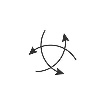 Three arrows pointing in different directions. Choose the way concept. Vector Stock Illustration