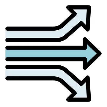 Three arrows pointing in different directions representing different choices Stock Illustration