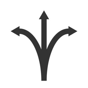 Three arrows pointing Stock Illustration