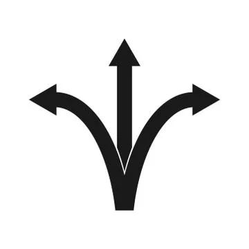 Three arrows pointing Stock Illustration