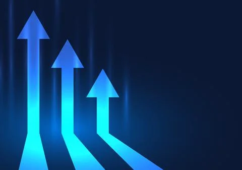 Three arrows pointing upward means doing business with competition in order.. 스톡 일러스트
