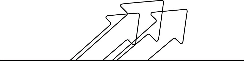 Three arrows pointing upward Vector Illustrazione stock