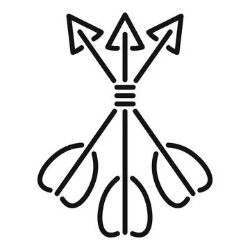 Three arrows pointing upwards and three pointing downwards tied together re.. Stock Illustration