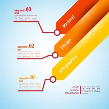 Three arrows, use for infographics. Illustrazione stock