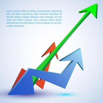 Three arrows. vector illustration for your business presentation Stock Illustration