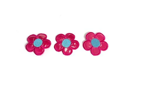 Three artificial red flower isolated on white background. Stock Photos