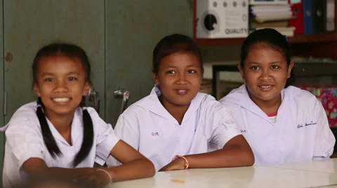 Three Asian Students In Class Learning 스톡 동영상 34546899