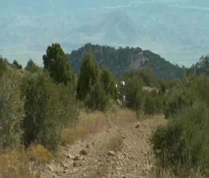 Three ATVs ride by camera Stock Footage 21634527