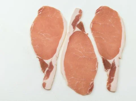 Three bacon rashers Stock Photos