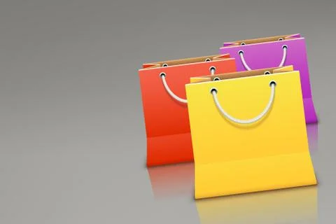Three bags on grey Stock Illustration