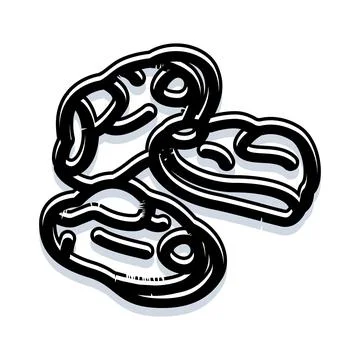 Three baked potato vector line doodle drawing Stock Illustration