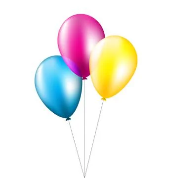 Three balloons isolated on white Stock Illustration