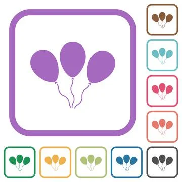 Three balloons simple icons Stock Illustration