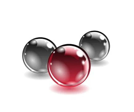 Three balls of different colors on a white background. Stock Illustration
