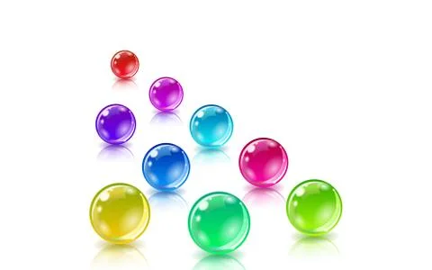 Three balls of different colors on a white background. Gradient mesh not used Stock Illustration