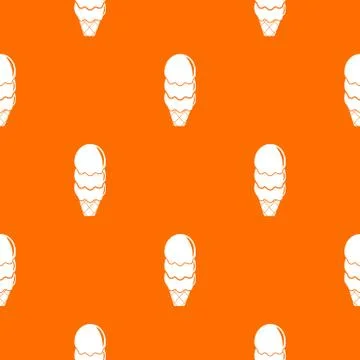 Three balls ice cream pattern orange Stock Illustration