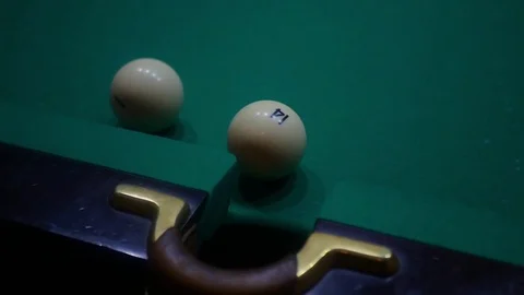 Three balls near the pockets Stock Footage 70350718