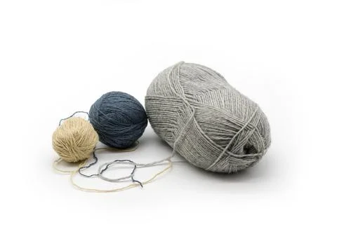 Three balls of yarn Stock Photos