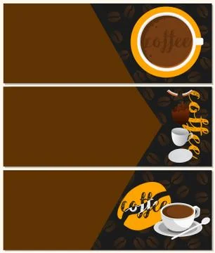 Three banners coffee Stock Illustration