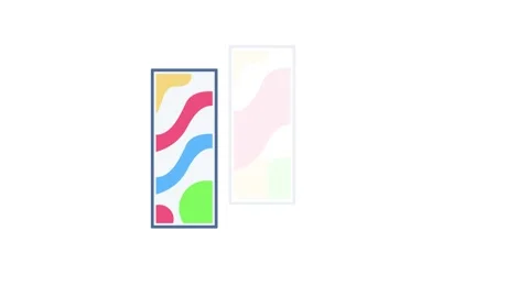Three banners in different colors, each displaying unique designs and patte.. Stock Footage 332349929