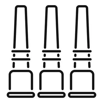 Three bar stools forming a row icon vector outline Illustrazione stock