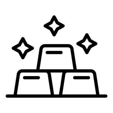 Three bars of gold icon, outline style 스톡 일러스트