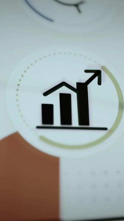 Three bars support rising performance arrow Stock Footage 344843697