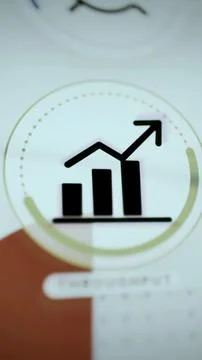 Three bars support rising performance arrow Stock Photos
