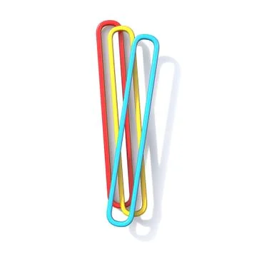 Three basic color wire font Letter I 3D 스톡 일러스트