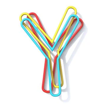 Three basic color wire font Letter Y 3D 스톡 일러스트