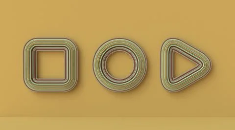 Three basic shape abstract mock up 3D イラスト素材