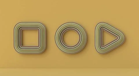 Three basic shape abstract mock up 3D Three basic shape abstract mock up 3... 스톡 사진