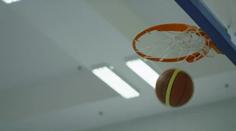 Three basketball pass through a hoop consecutively Stock-Footage 49525550
