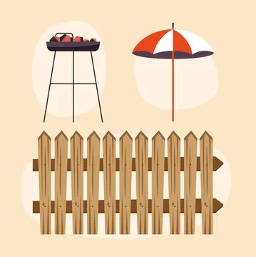 Three bbq party icons Stock Illustration