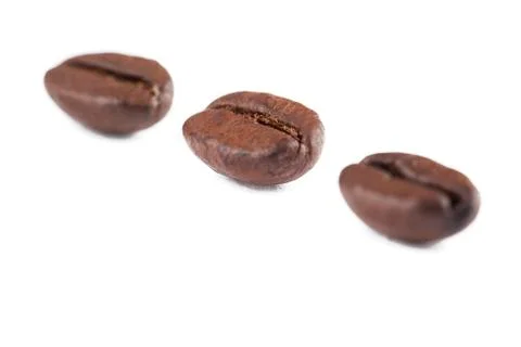 Three beans arrange on a white background Stock Photos