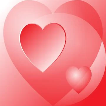 Three beautiful red hearts Stock Illustration